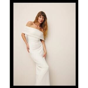 NWT Reformation Josefina Knit Midi Dress in Fior Di Latte Size Large